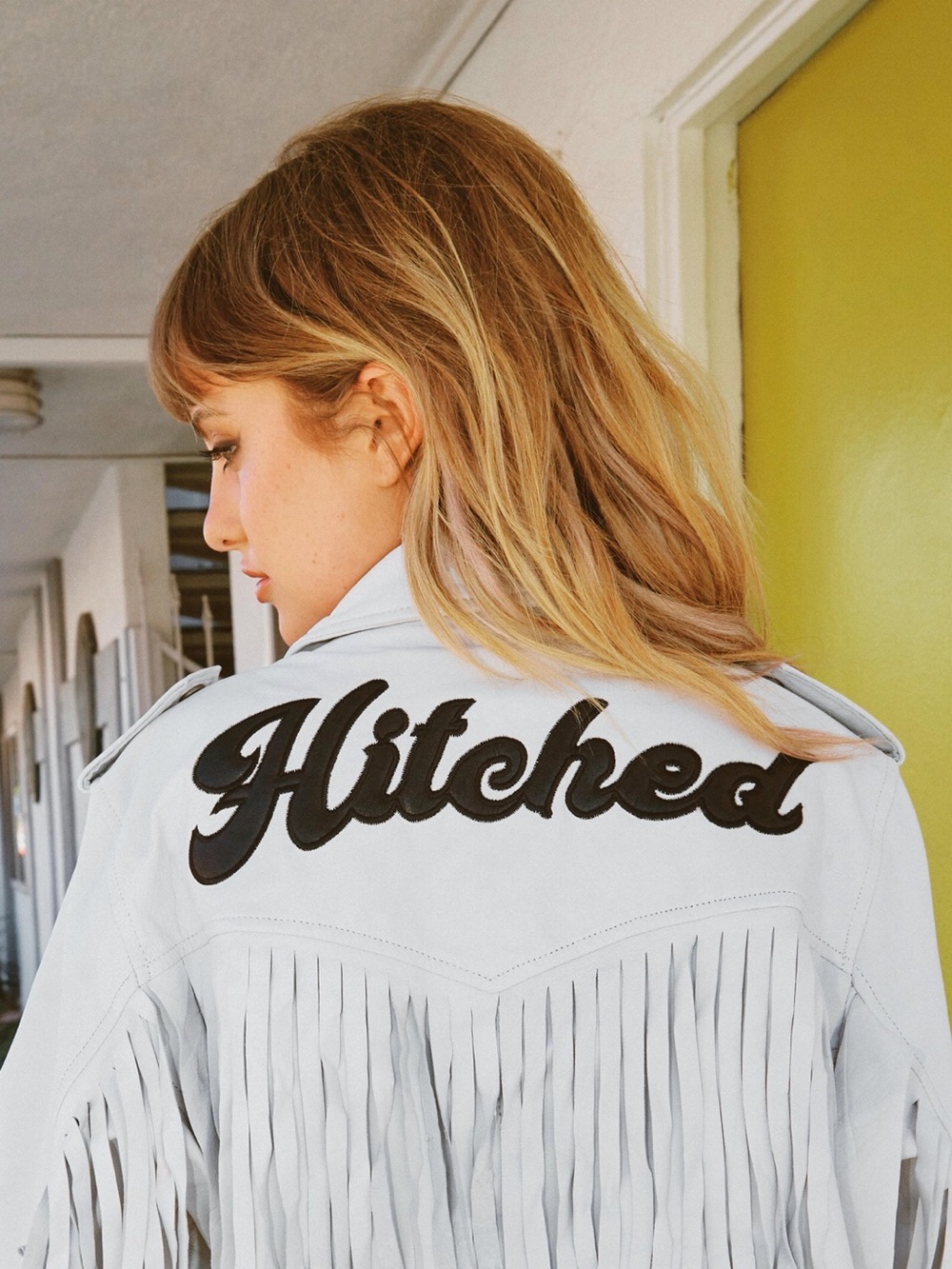 Nasty Gal White Leather Fringe 'Hitched' Jacket - Picture 2 of 6